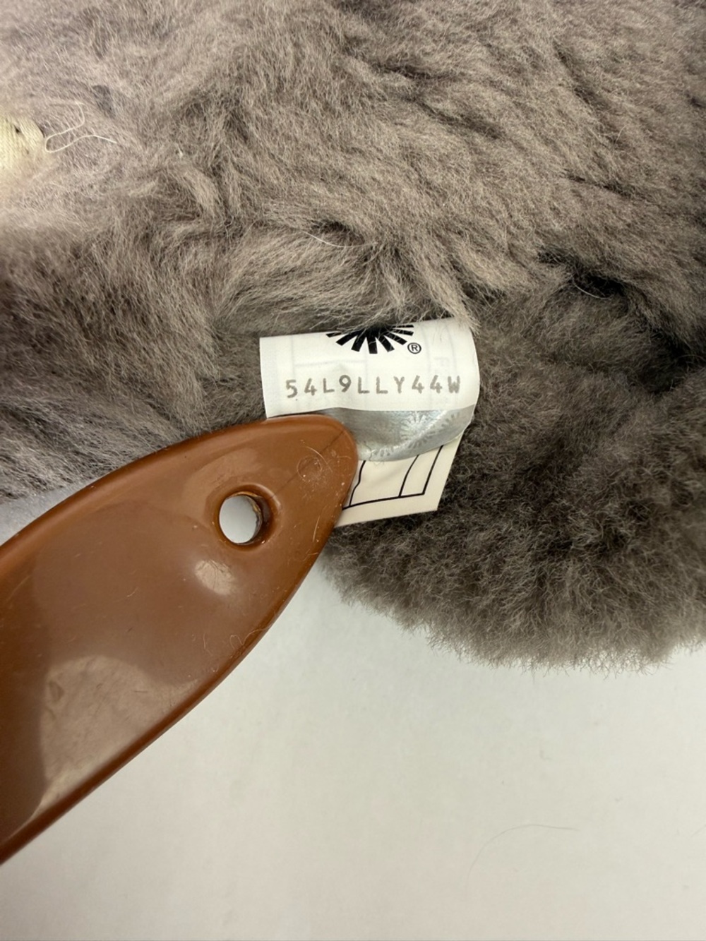 UGG Abela Slippers Criss Cross Sheepskin Fluffy Slate Grey Brown - Picture 12 of 12